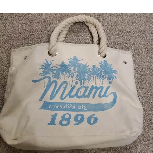 Robin Ruth Miami Beach Bag "A Beautiful City" EUC - Picture 2 of 10